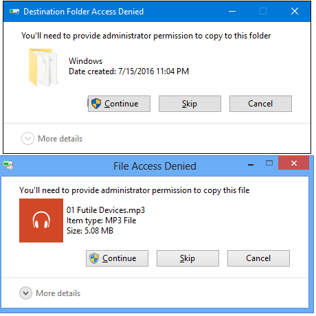 Windows 10 copying files stuck
